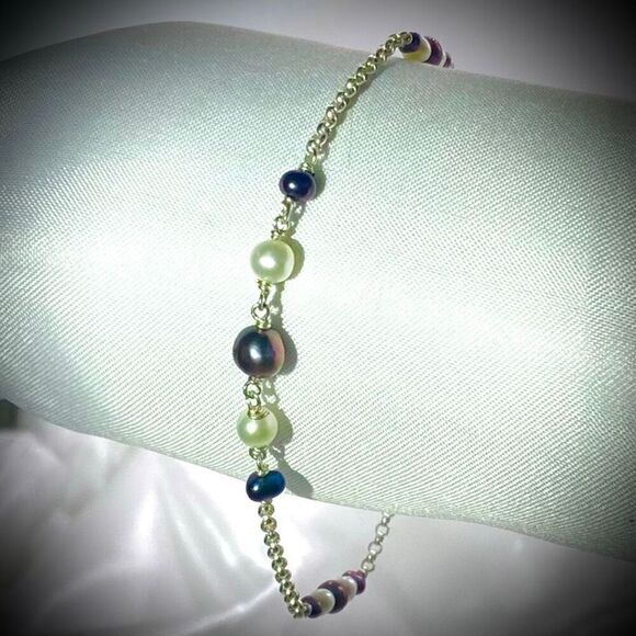 ALWx Sterling 925 Silver & Pearl Bracelet - Picture 7 of 10
